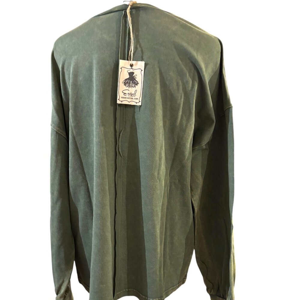 Easel Western women's cowboy hat‎ & boots long sleeve shirt sage green sz L NWT - Picture 5 of 9